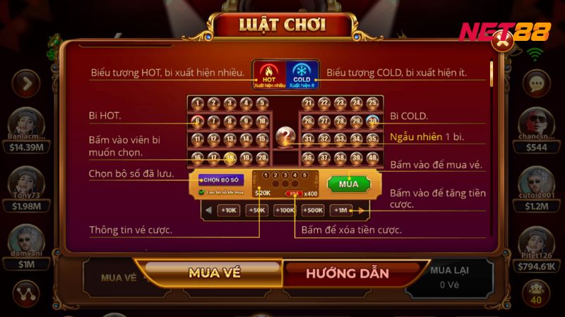 Anh em có thể chọn mua vé xổ số tự chọn để chinh phục giải thưởng Jackpot của game
