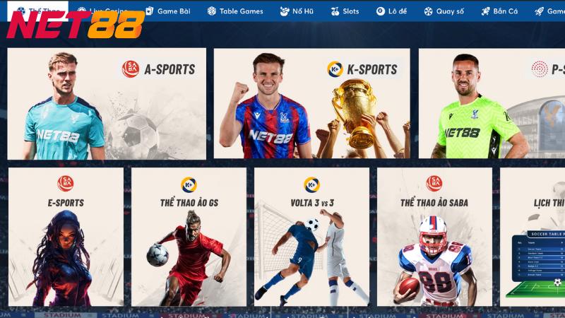 K-Sports Net88 | Cá Cược Thể Thao Xanh Chín, Số 1 Châu Á 2 Sảnh cược thể thao tổng hợp đa dạng các giải đấu với tỷ lệ trả thưởng xanh chín